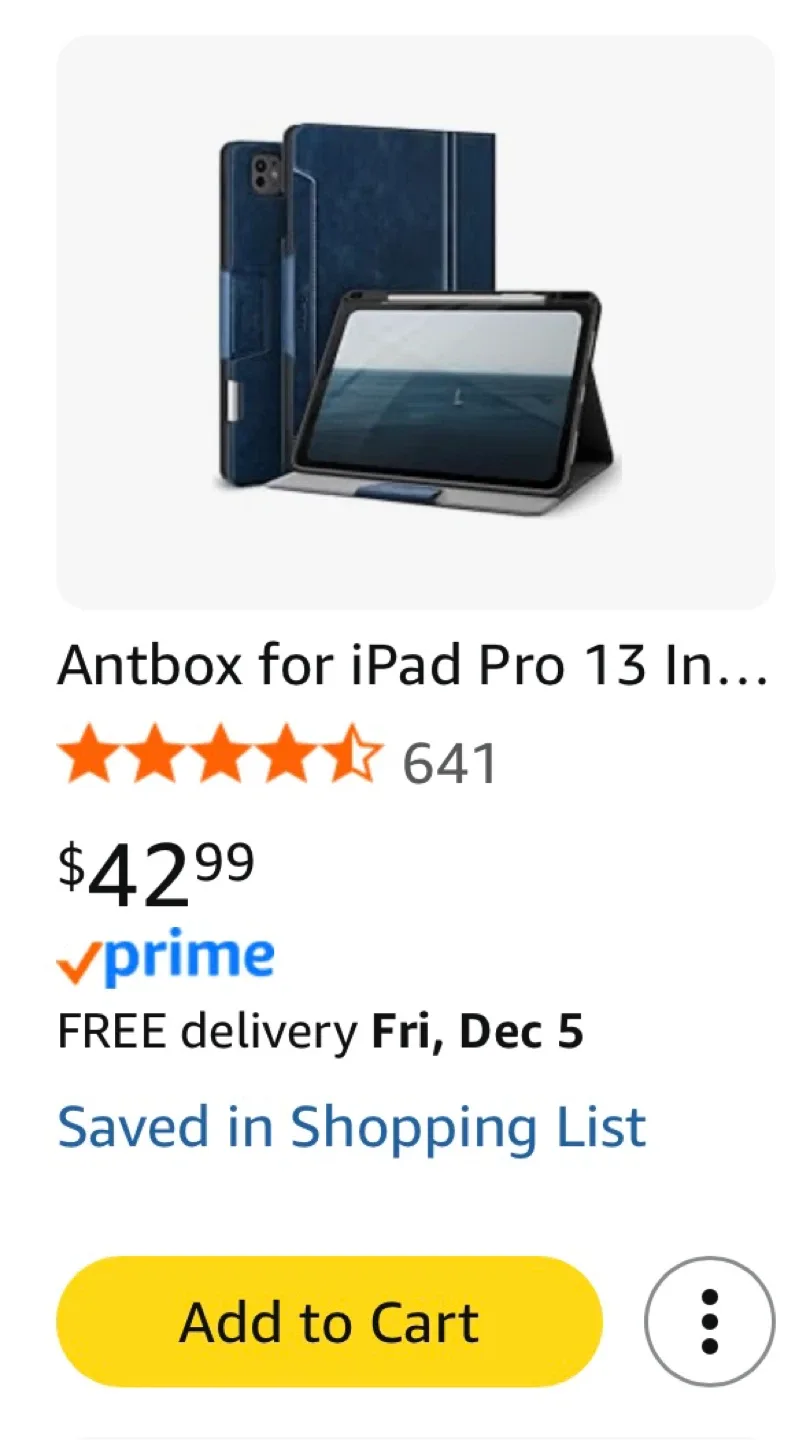 #cleanout Antbox Navy Vegan Leather Case for 13” iPad Pro image indicator(3)