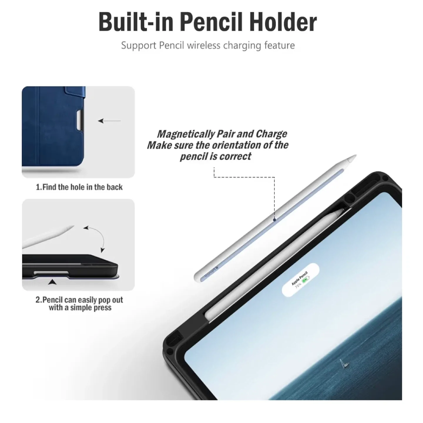 #cleanout Antbox Navy Vegan Leather Case for 13” iPad Pro image indicator(7)