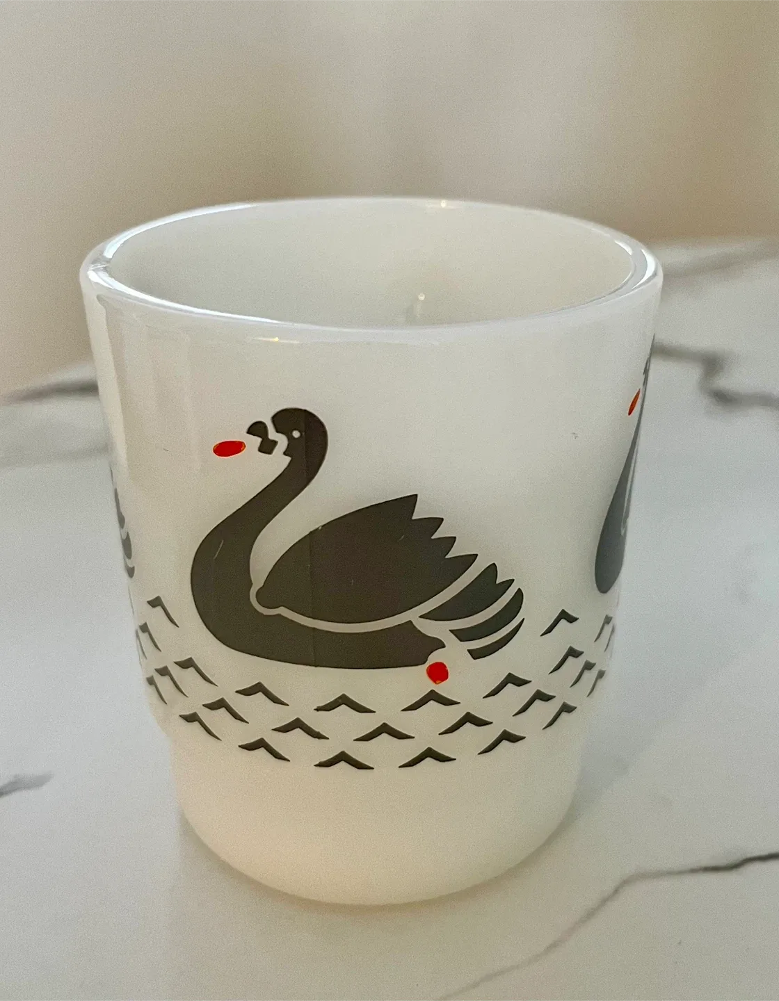 Vintage Hazel Atlas Milk Glass Swan Mug