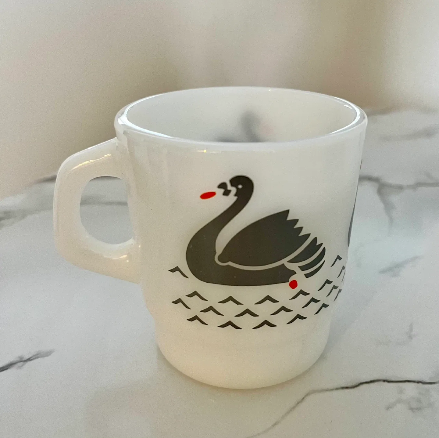 Vintage Hazel Atlas Milk Glass Swan Mug image indicator(3)