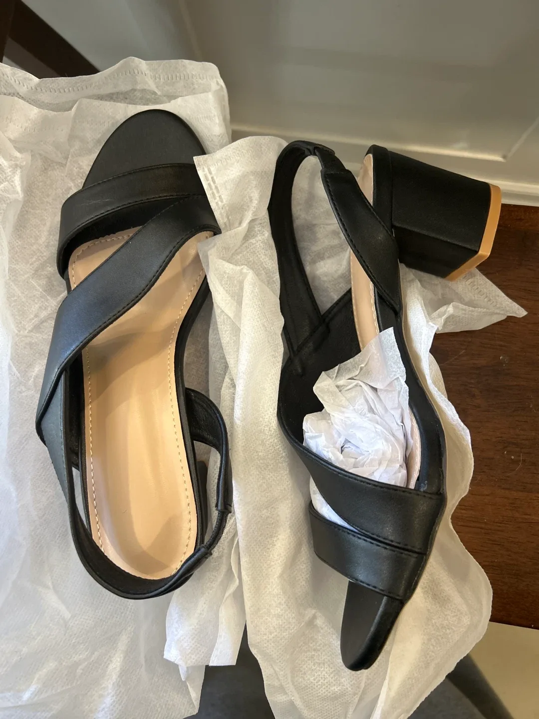 Black Sandals - Size EUR38