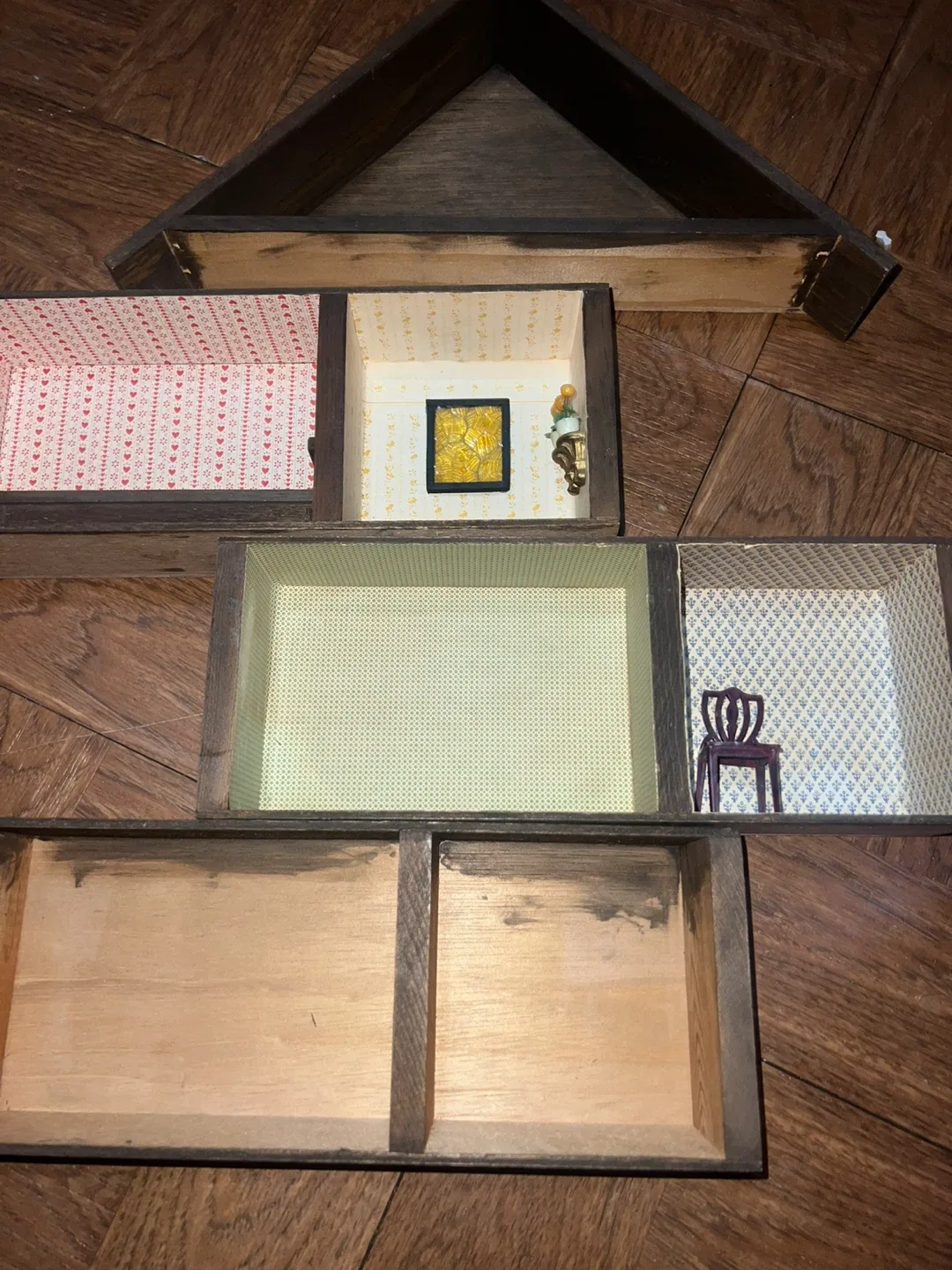 Vintage Wooden Dollhouse with Furniture #Cleanout image indicator(4)