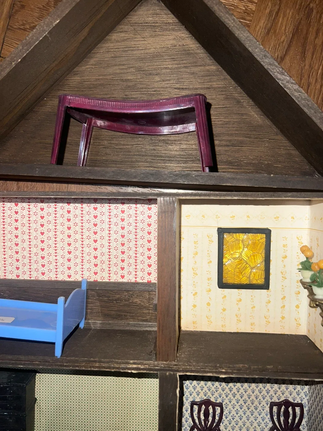 Vintage Wooden Dollhouse with Furniture #Cleanout image indicator(3)