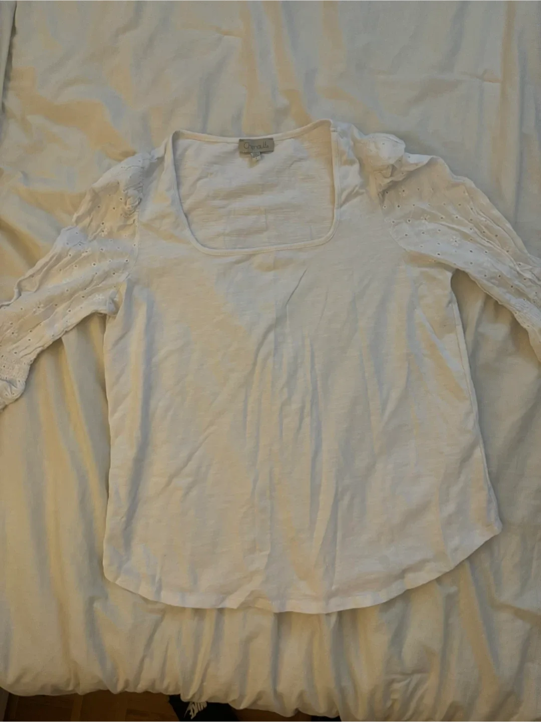 Chenault White Long Sleeve Top