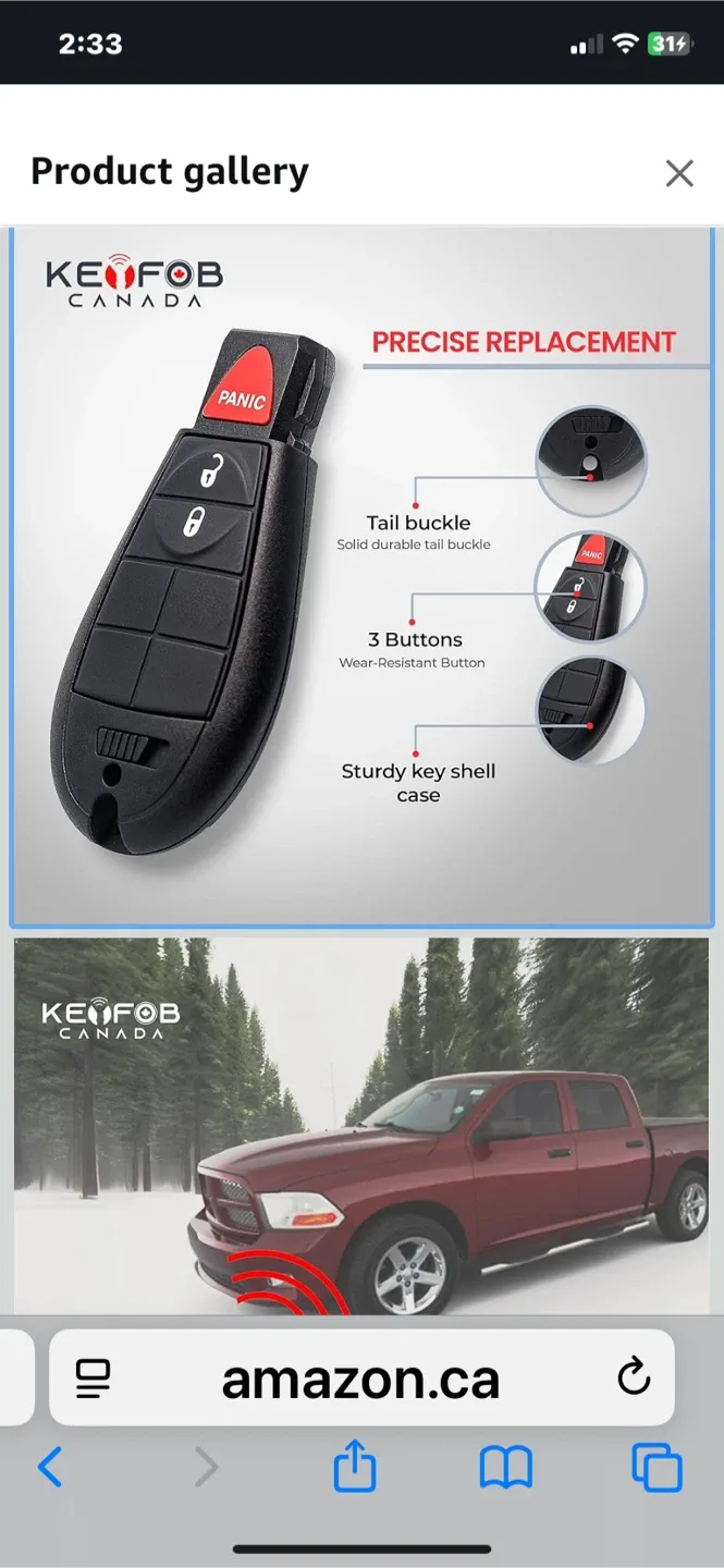 Mopar Dodge/Chrysler Key Fob + Key image indicator(3)