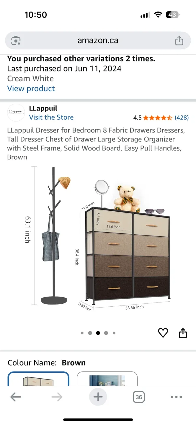 LLappuil 8-Drawer Dresser - Grey #cleanout image indicator(2)