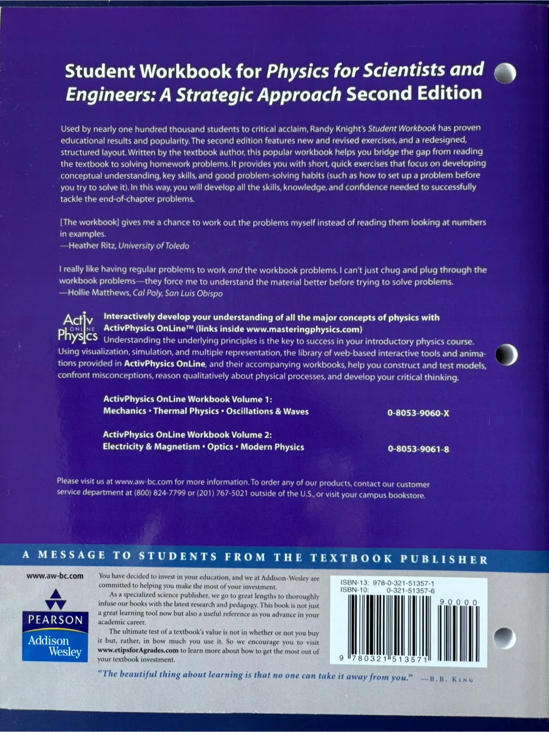 #Cleanout Physics Student Workbook by Randall Knight image indicator(2)