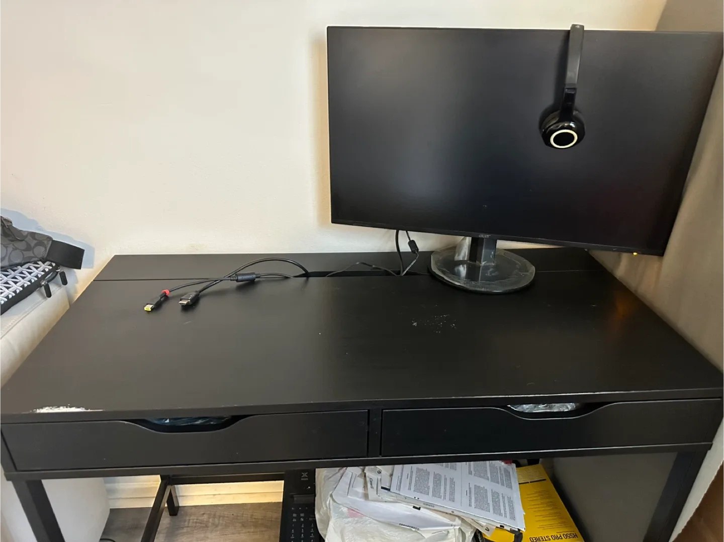 IKEA Malm Desk with 2 Drawers - Black