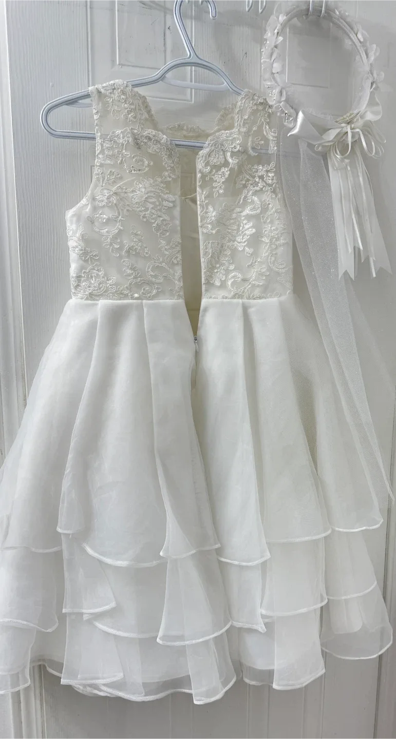 #cleanout White Dress with Headband & Bolero image indicator(3)