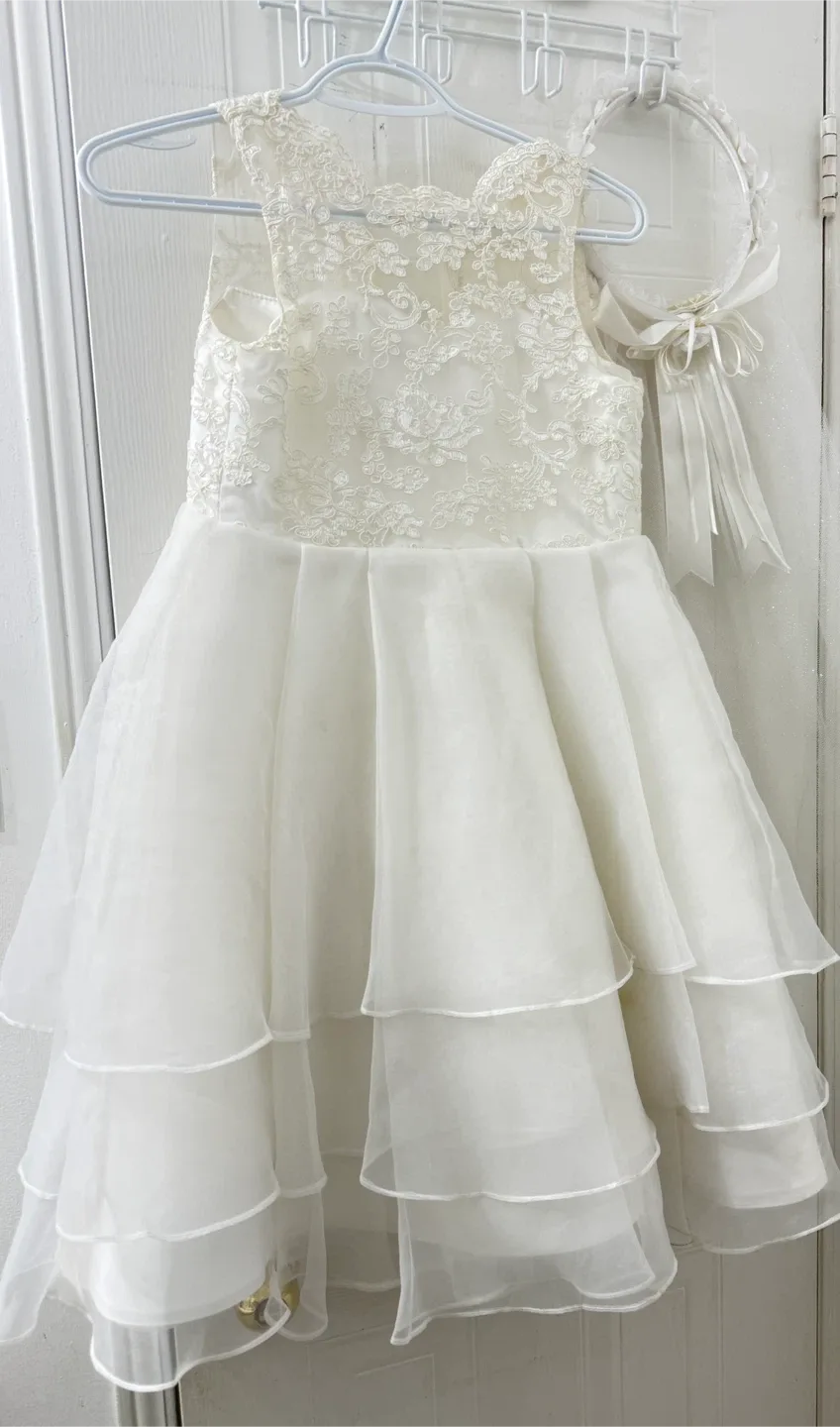 #cleanout White Dress with Headband & Bolero image indicator(2)