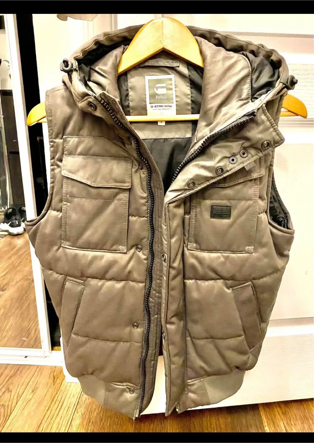 G-Star Raw Hooded Padded Vest - Size Small