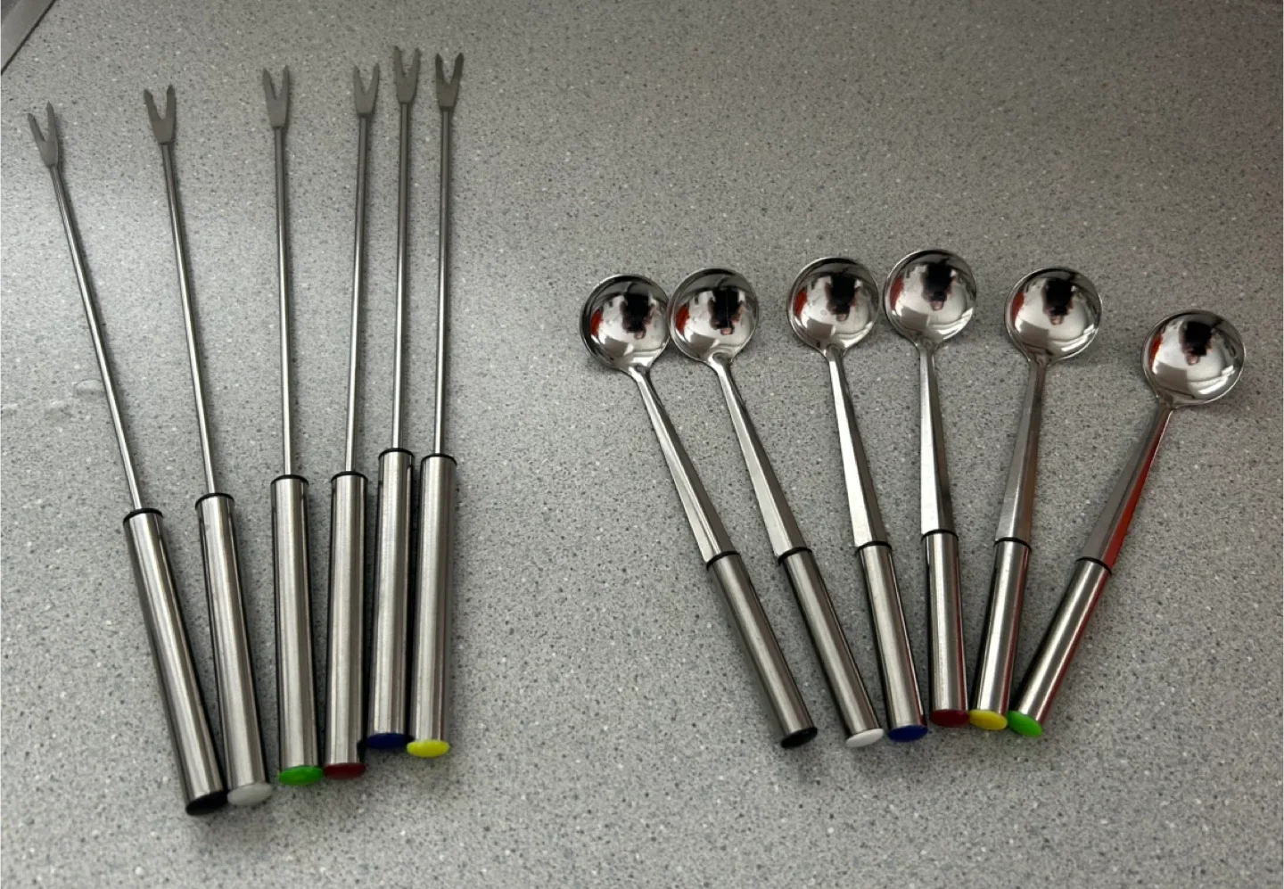 Set of fondue forks & spoons # clean out
