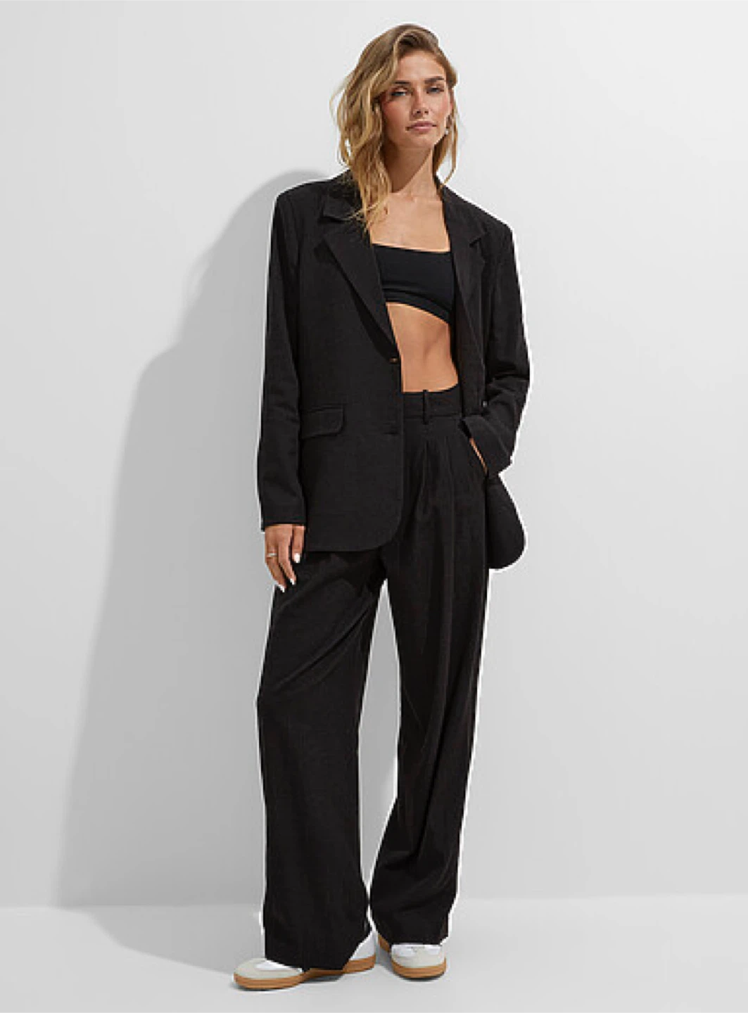 Black Linen Blend Pants - Size medium