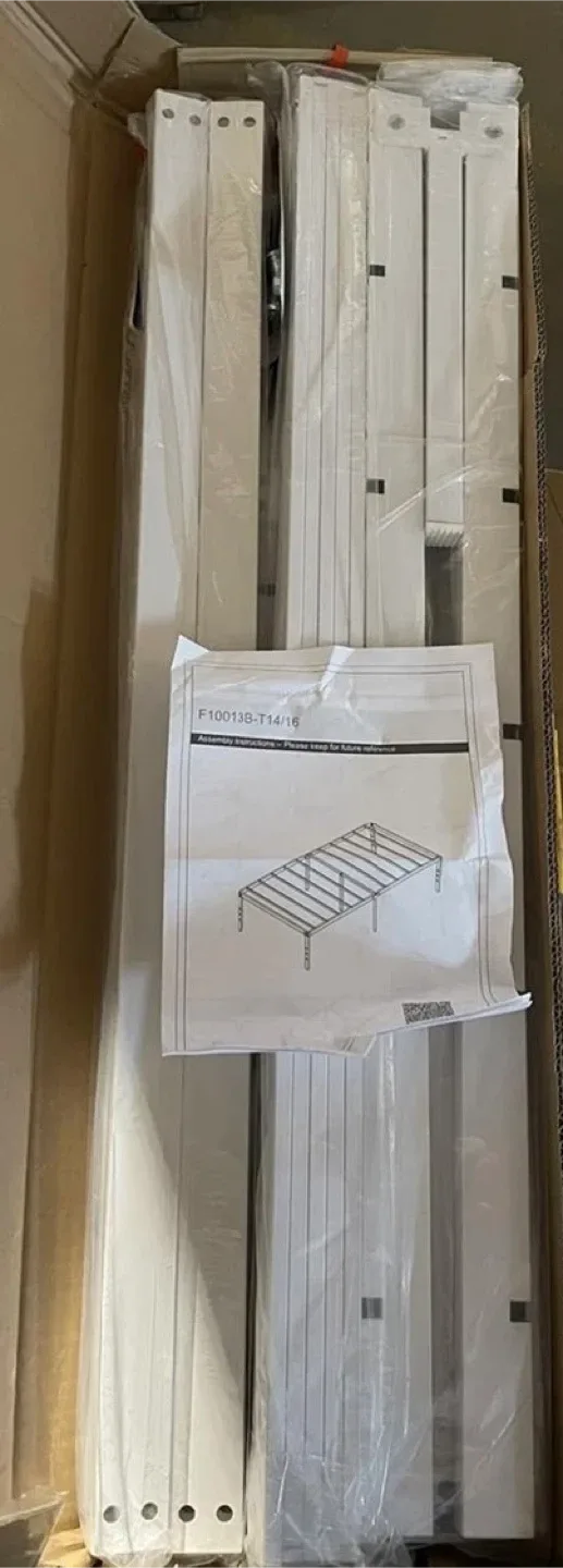 New in Box 14” Twin Metal Bed Frame, White