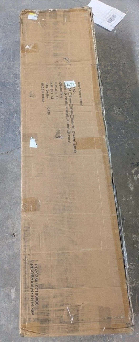 New in Box 6-Panels Room Divider w/ Shelves - photo 4