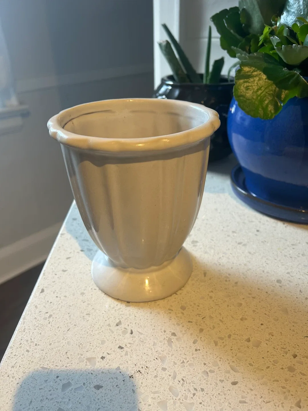 White Ceramic Flower Pot