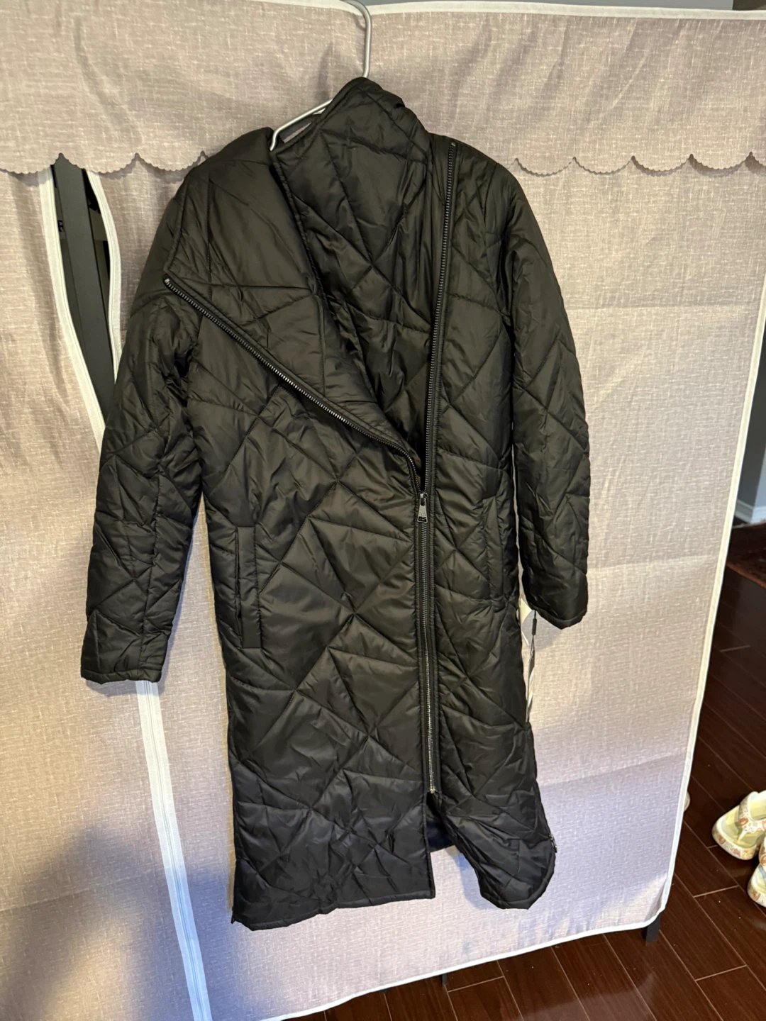 Karl Lagerfeld Black Quilted Coat Size 35 - photo 4