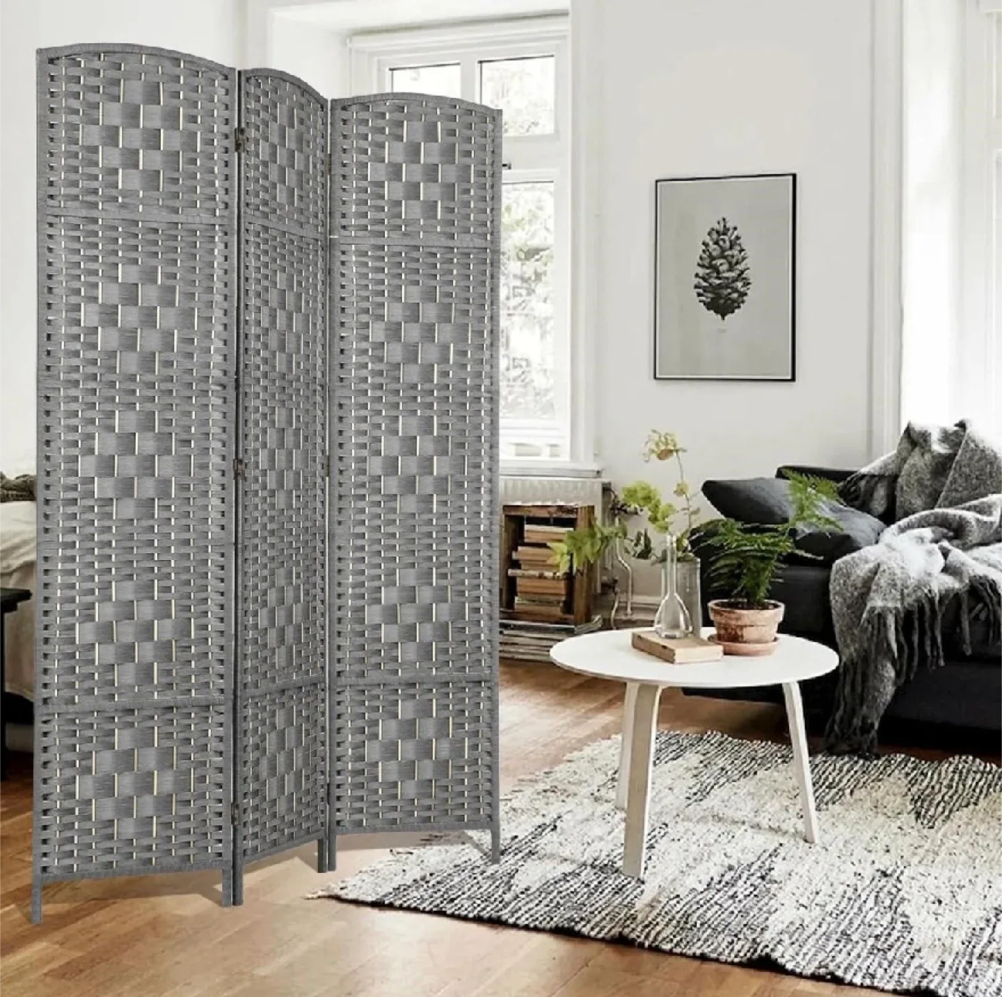 New in Box 6Ft Room Divider w/ 3 Panels image indicator(6)