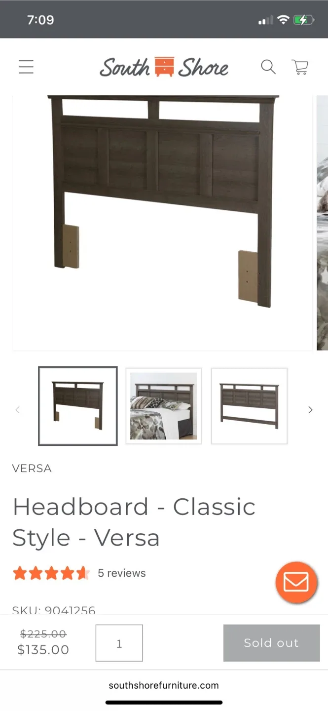 Southshore headboard double/queen, nightstand and 5 dresser image indicator(3)