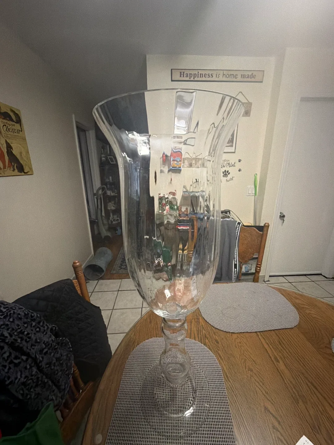 Large Glass Hurricane Vase