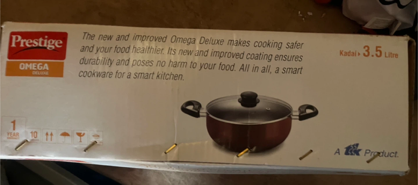 Prestige Omega Deluxe Kadai 3.5 Litre - New in Box! - photo 3