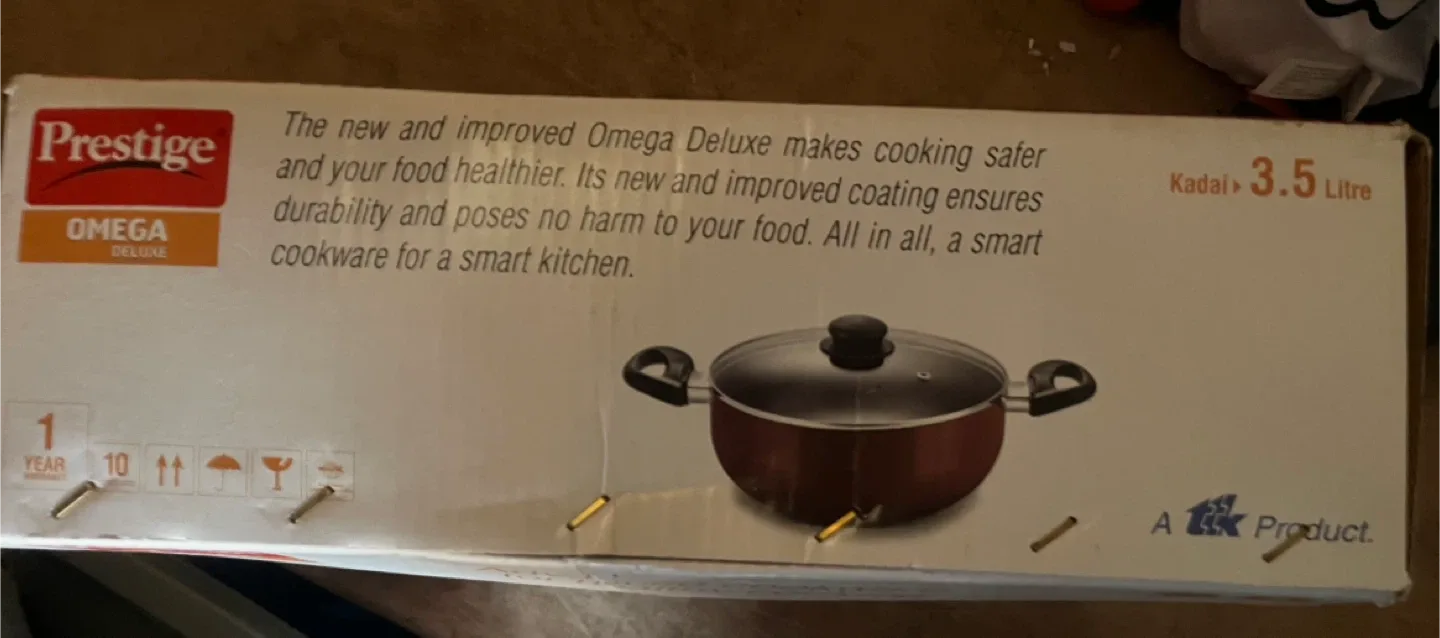 Prestige Omega Deluxe Kadai 3.5 Litre - New in Box! image indicator(3)