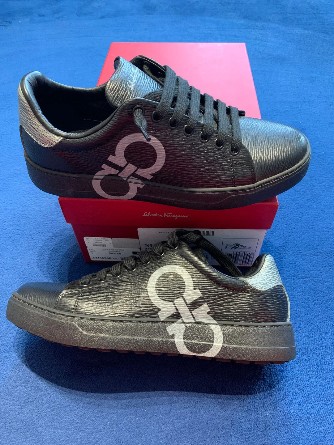 Salvatore Ferragamo Nero Calf Sneakers - Size 6M - photo 3