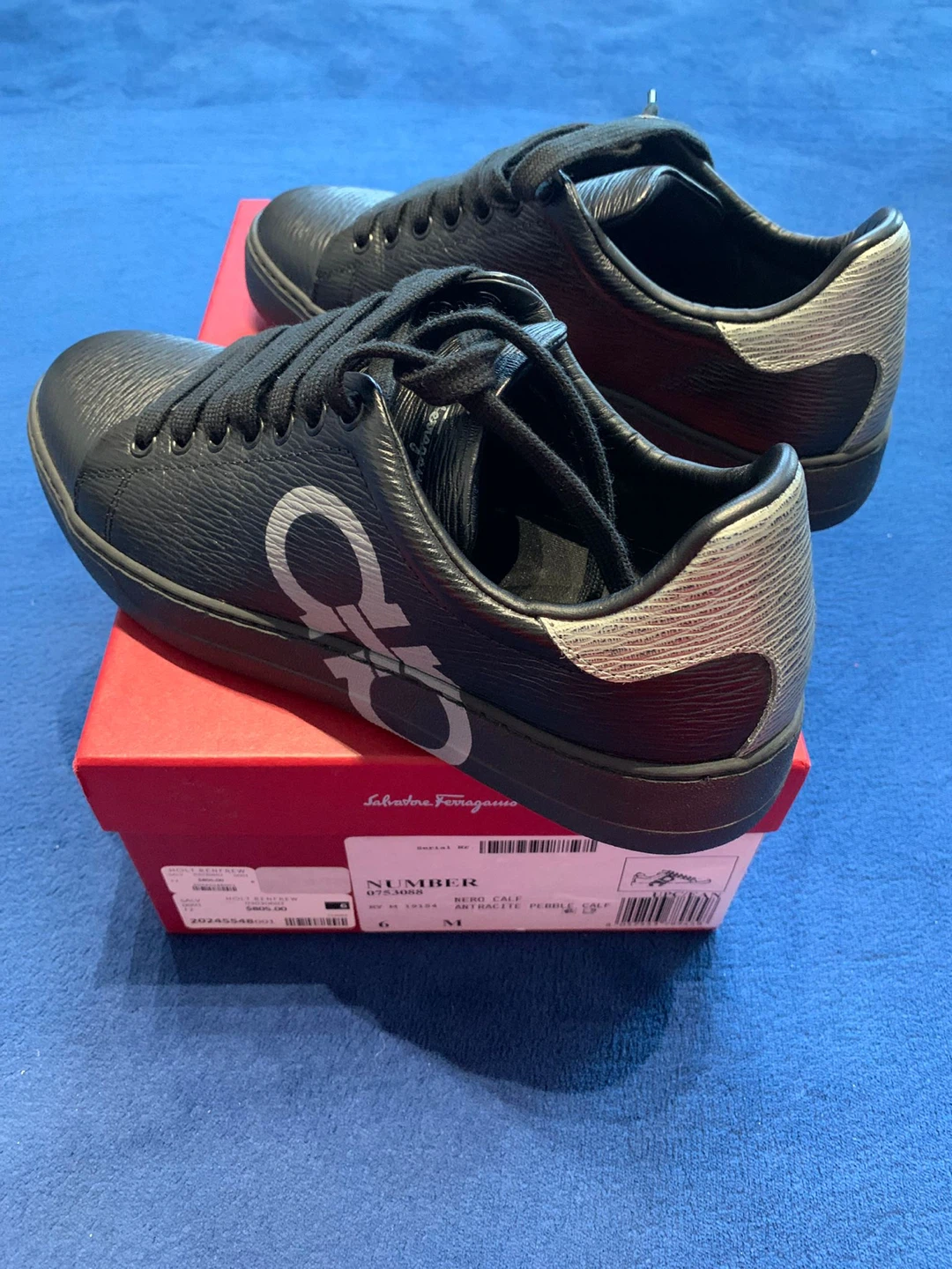 Salvatore Ferragamo Nero Calf Sneakers - Size 6M - photo 2