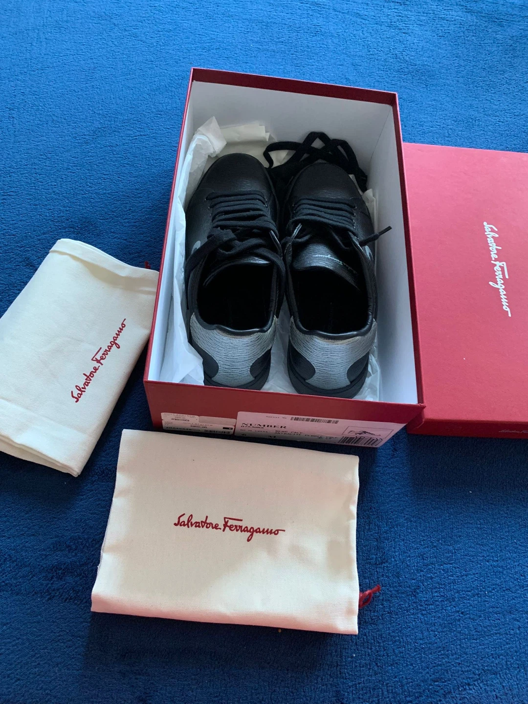 Salvatore Ferragamo Nero Calf Sneakers - Size 6M