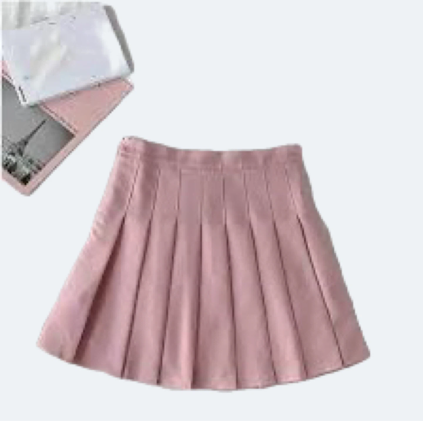 Pink Pleated Mini Skirt