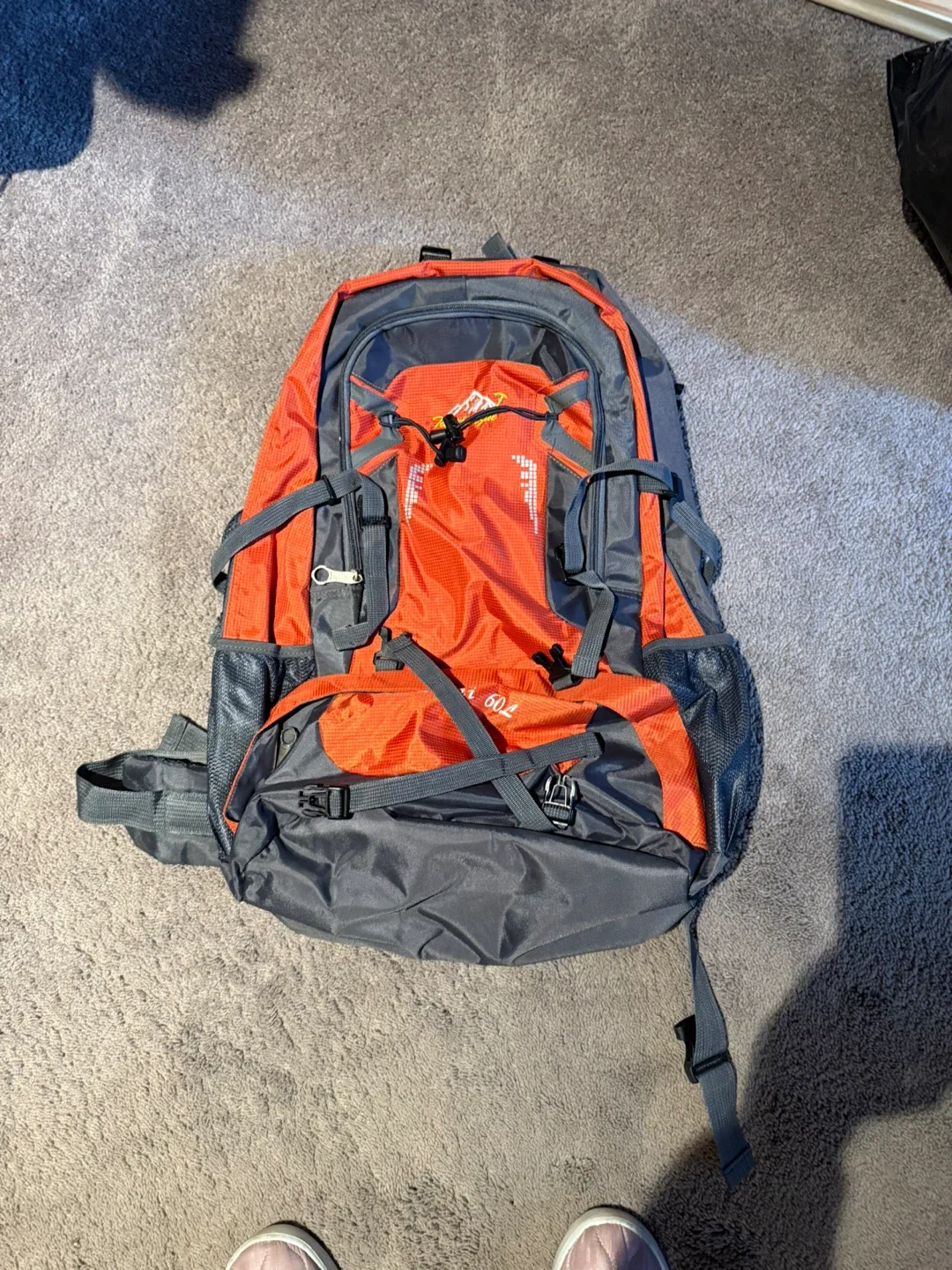 Huwai 60L Hiking Backpack - Red & Grey image indicator(2)