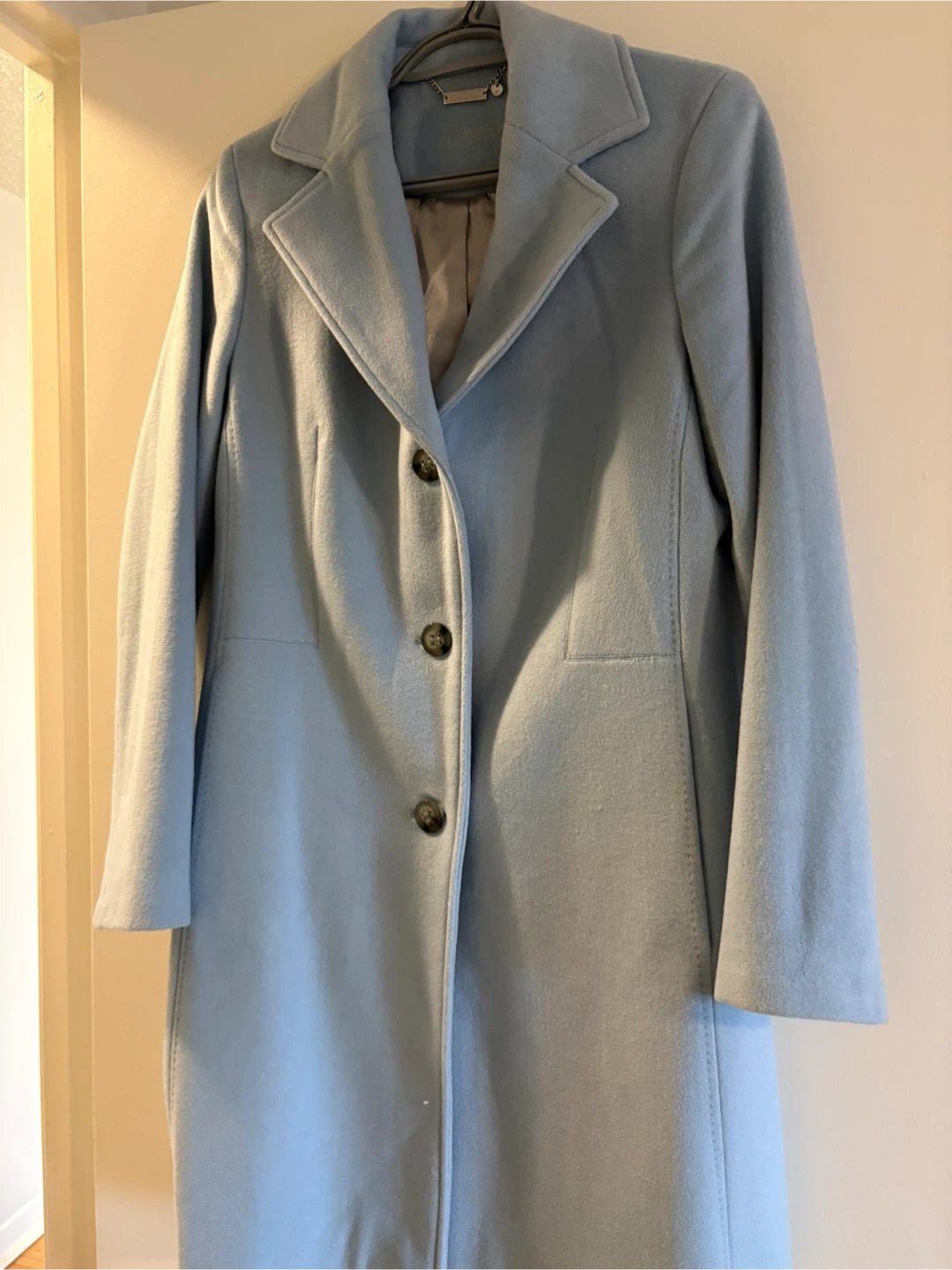Calvin Klein Blue Wool Blend Coat