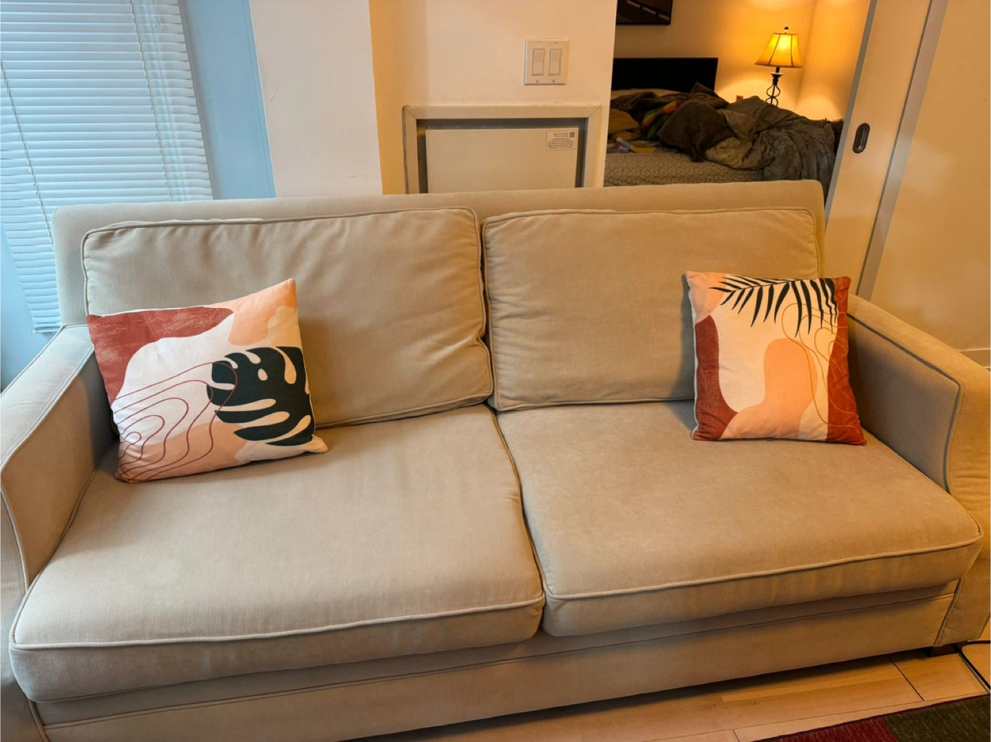 Couch with pillows