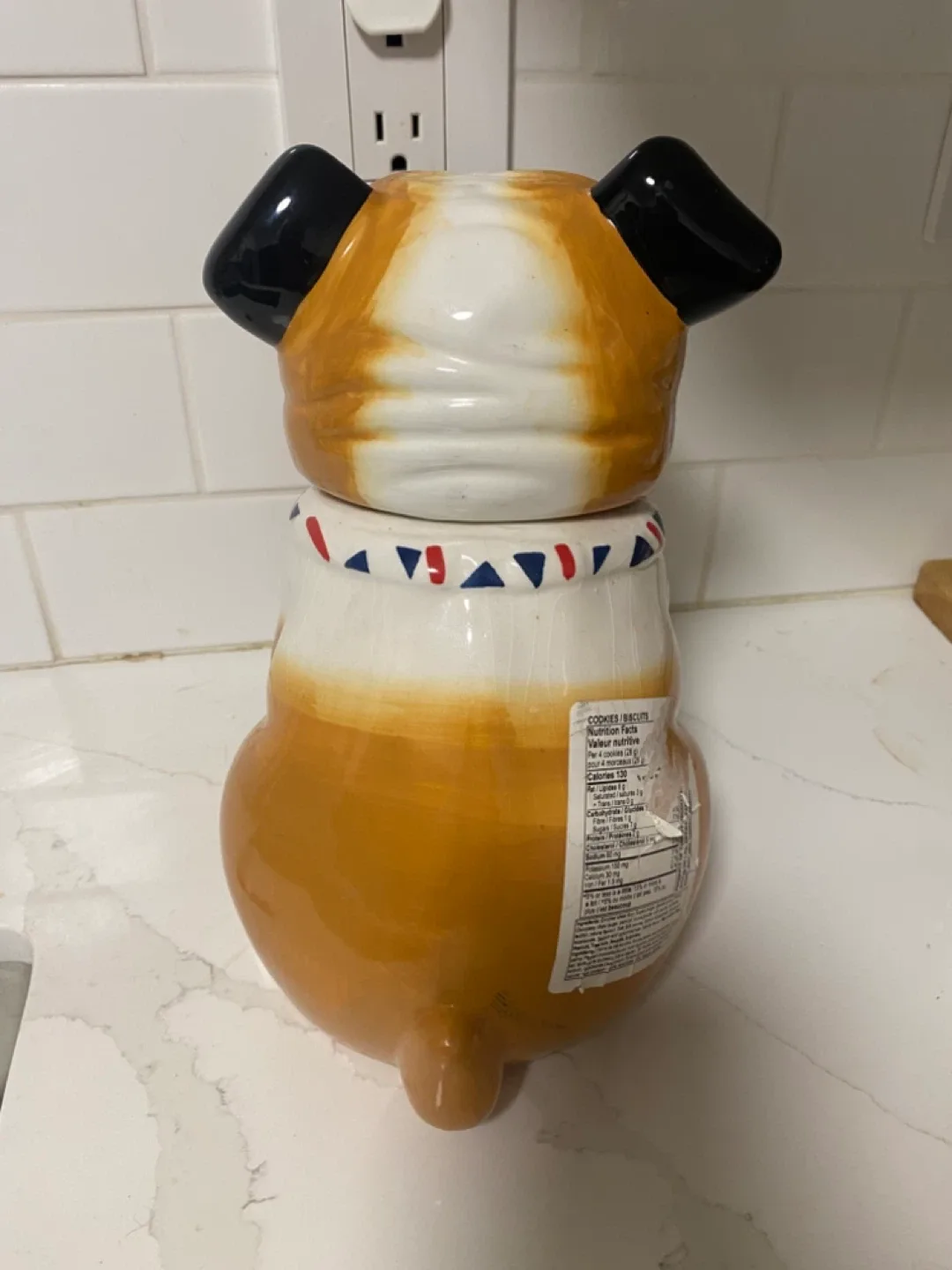 Bulldog Cookie Jar with Union Jack Collar image indicator(4)