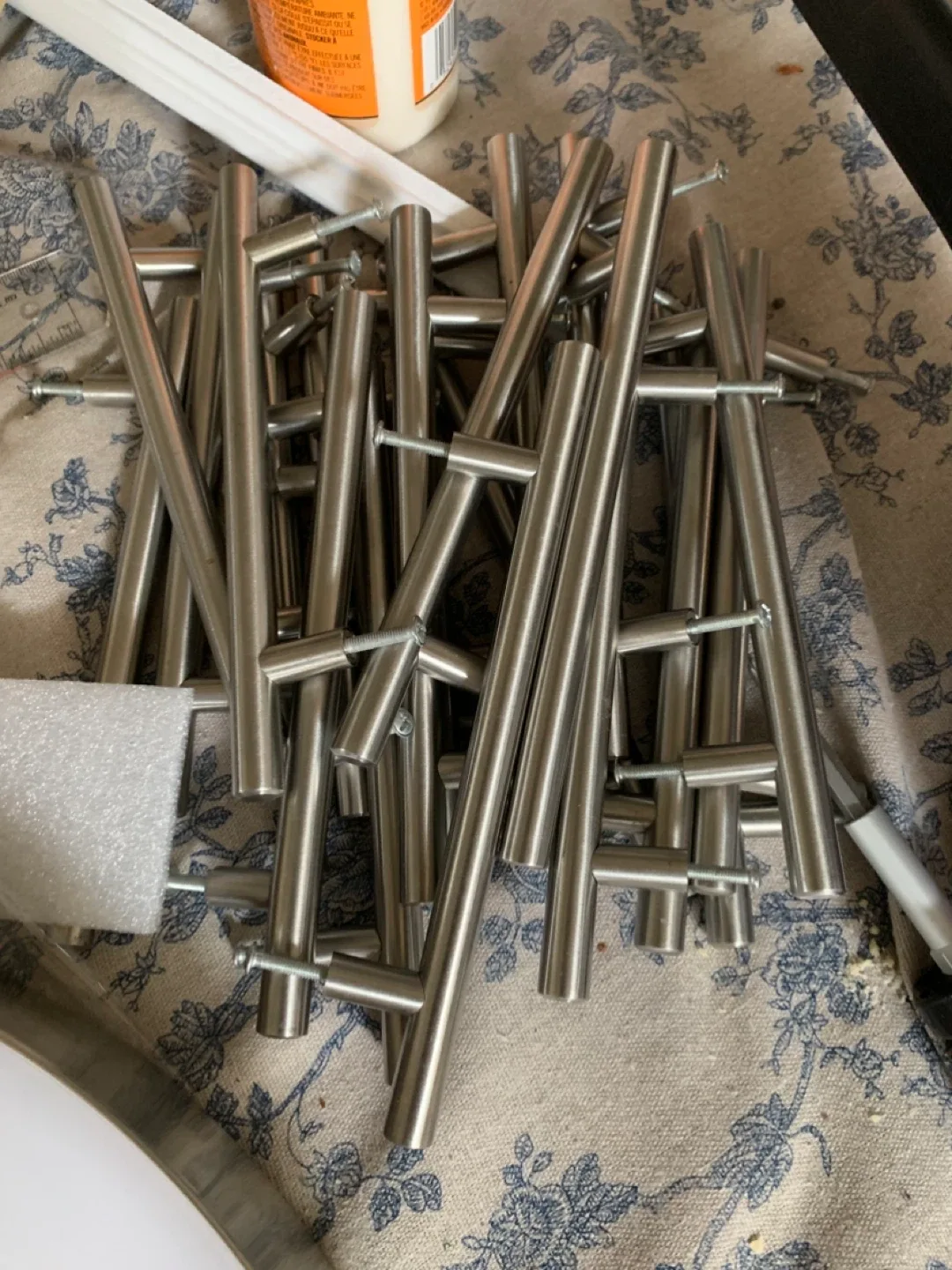 Lot of brushed Cabinet Drawer Pulls 5” centers