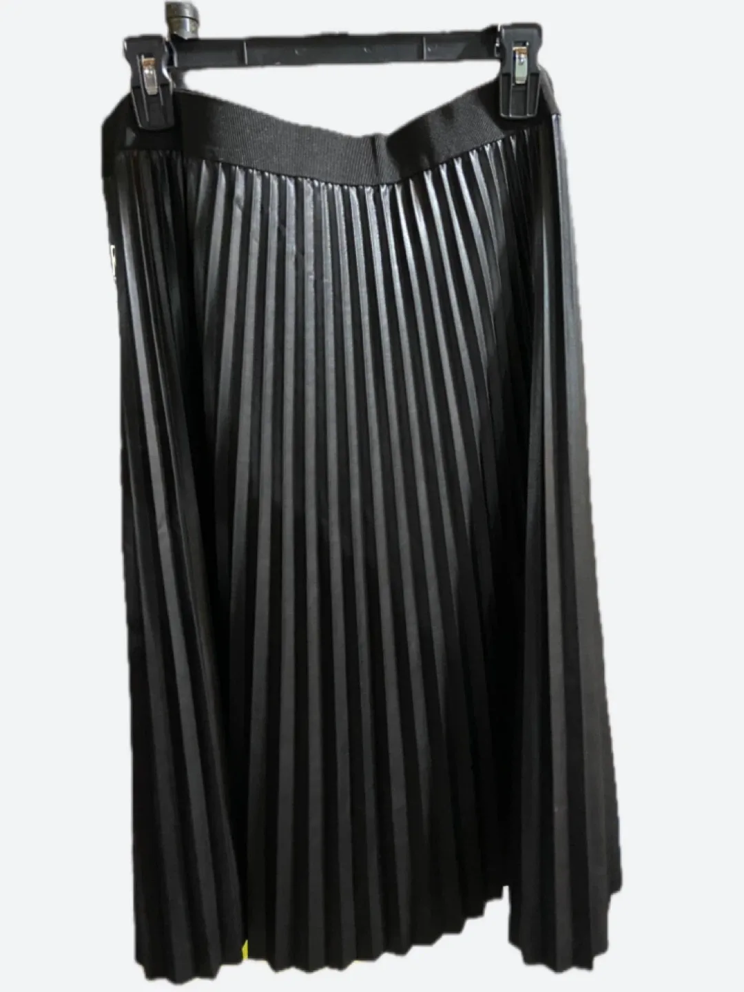 Joe Fresh Black Pleated Faux Leather Skirt - 1X