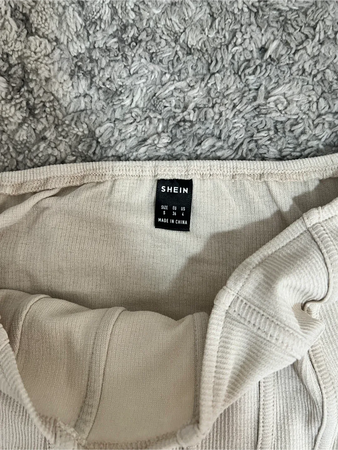 SHEIN Beige Long Sleeve Corset Crop Top - Size S image indicator(2)