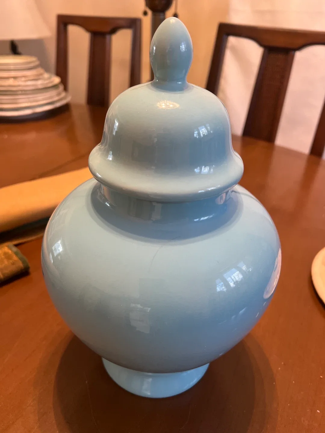 Homesense Blue Decorative Jar with Lid