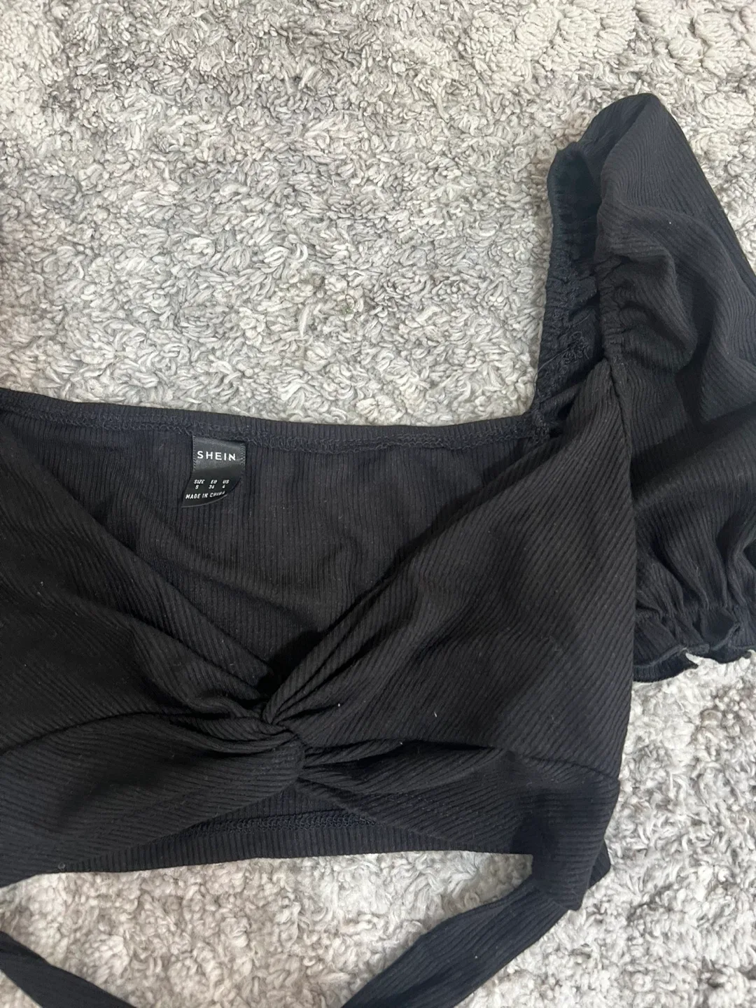 Shein Black Crop Top - Size S image indicator(2)