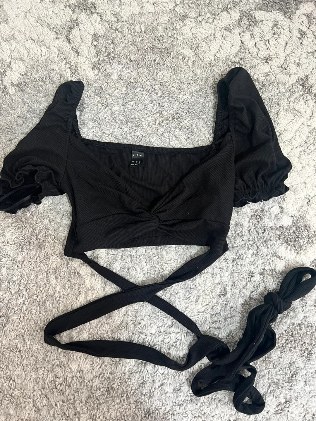 Shein Black Crop Top - Size S