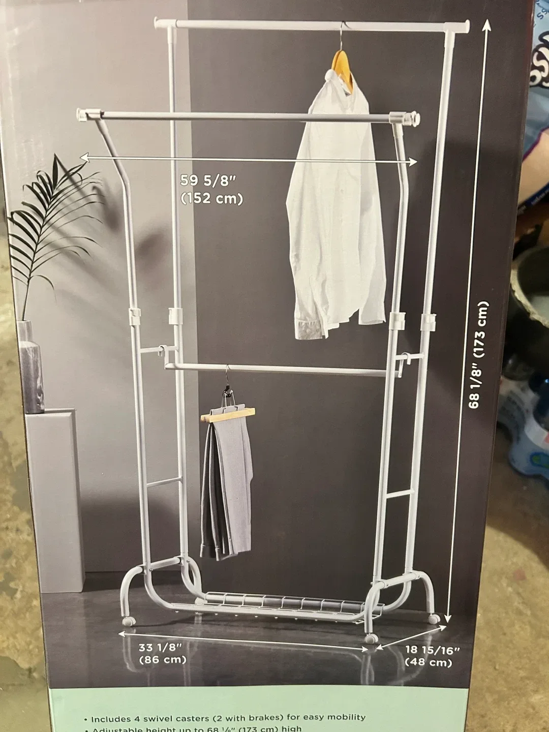 Adjustable Double Rail Clothes Rack