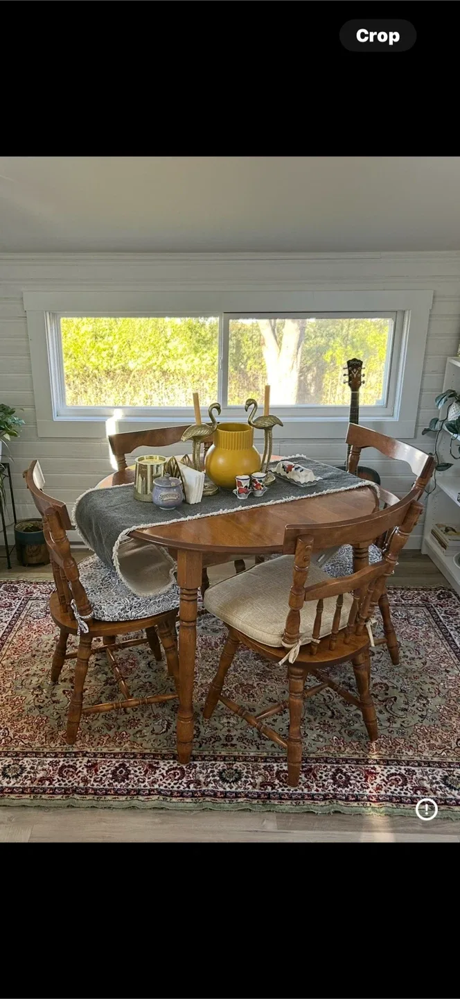 Wooden Dining Table with 4 Chairs