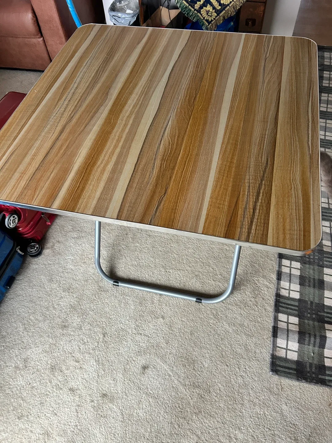 Folding Table - Woodgrain Top, Metal Legs