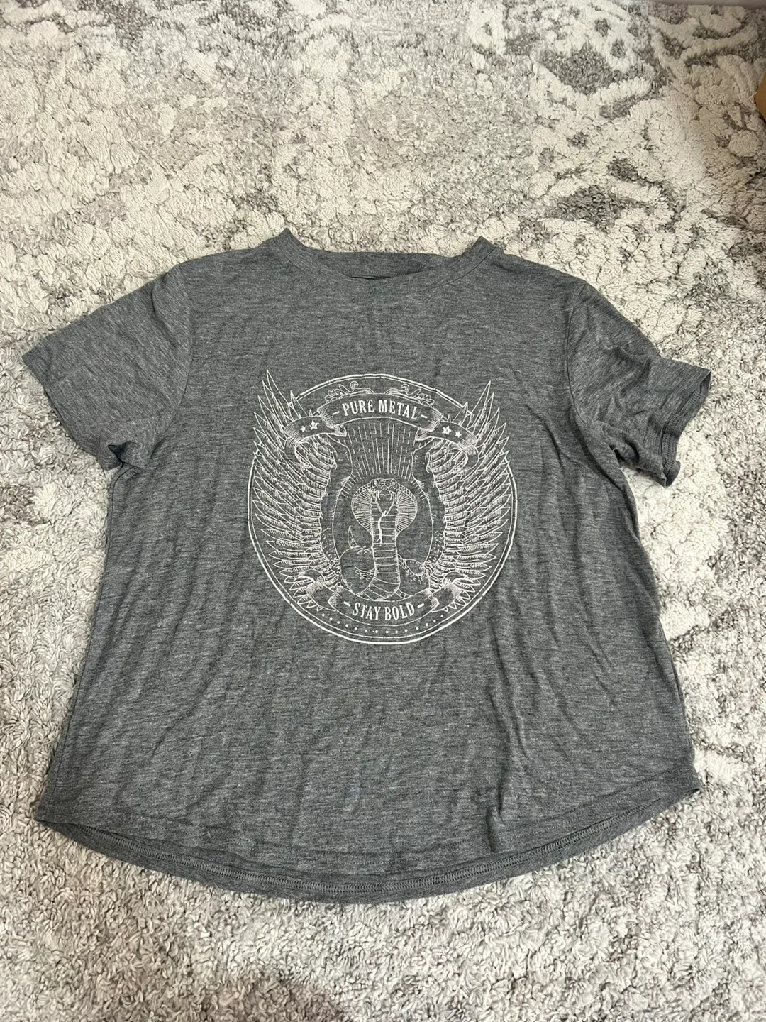 Grey T-Shirt with 'Pure Metal' Design
