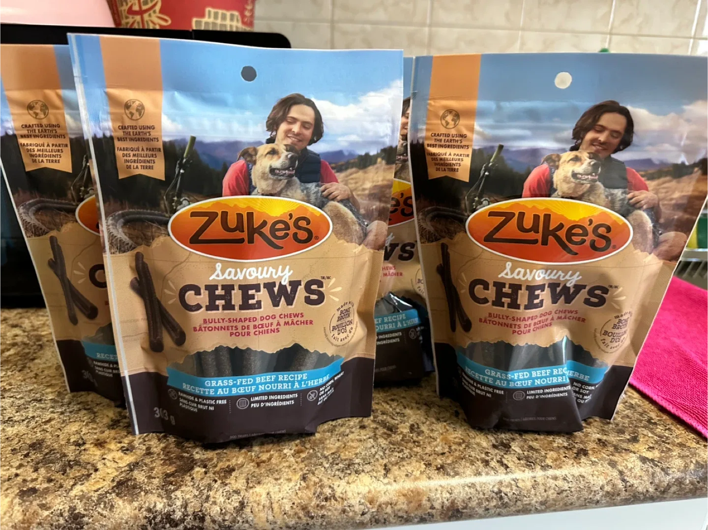 Zuke's Savoury Chews Dog Treats 4 packs for $15