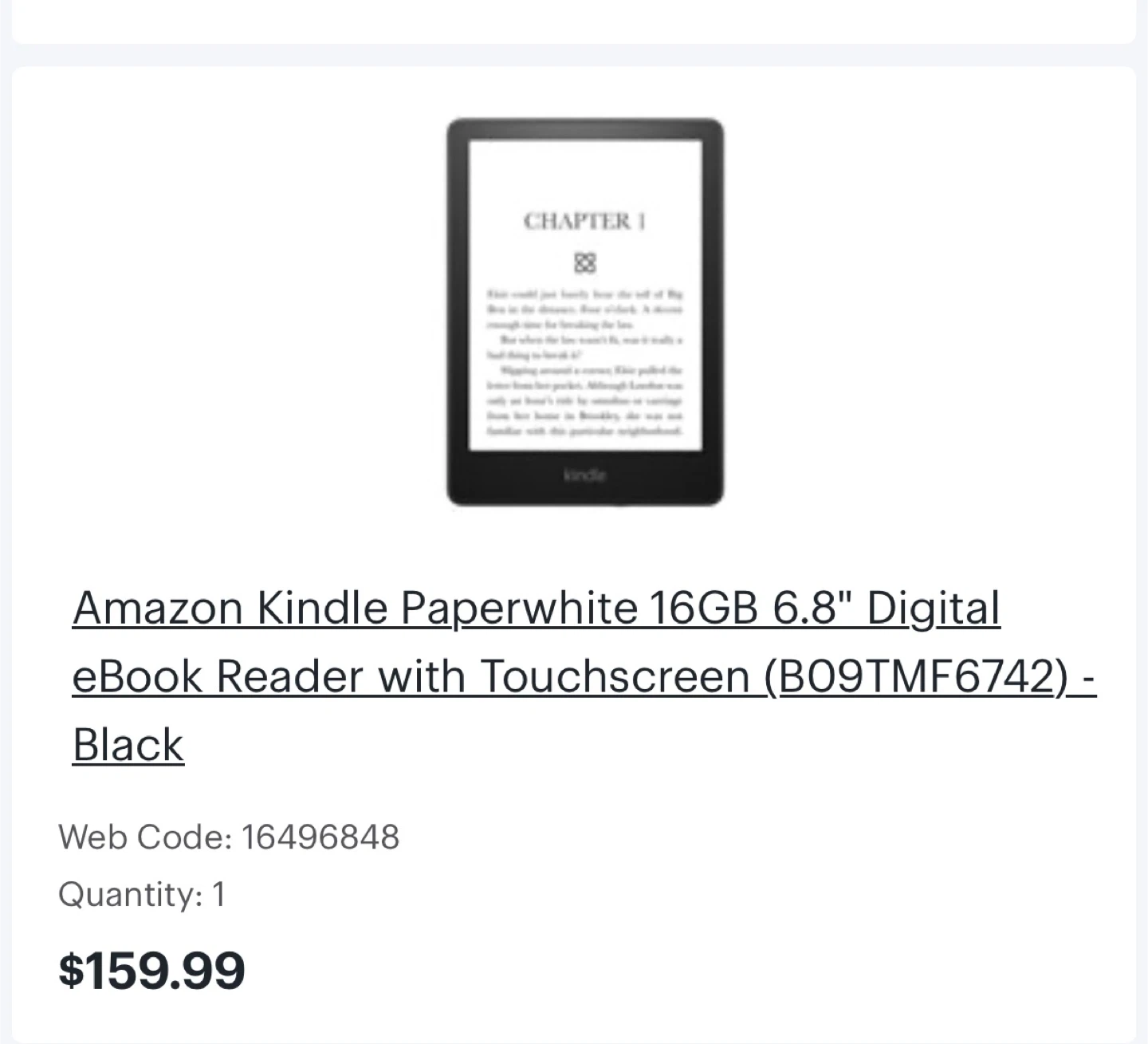 Amazon Kindle Paperwhite 16GB 6.8" eBook Reader