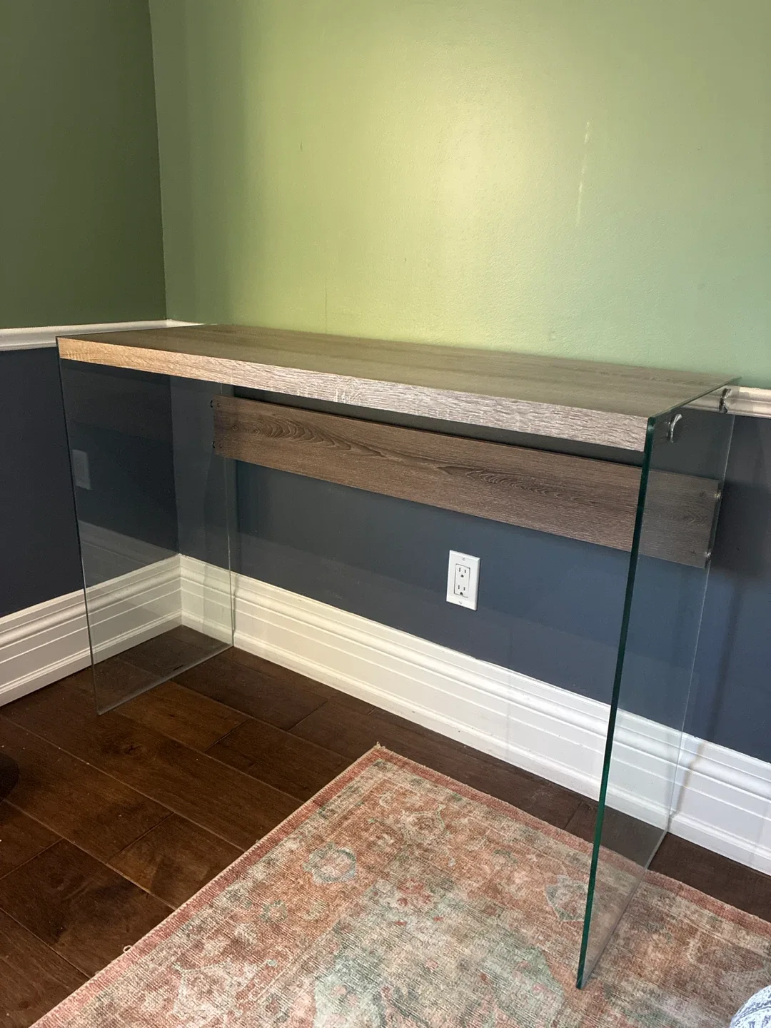 Glass & Wood Console Table