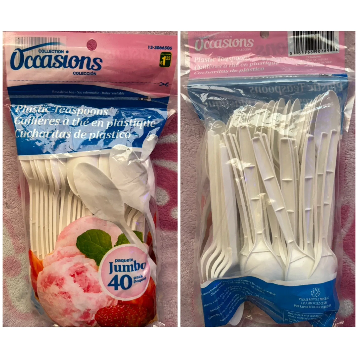 (Occasions) Plastic Teaspoons - Jumbo 40-Pack