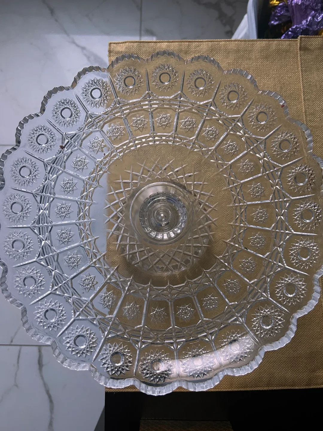 Glass Cake Stand #Cleanout