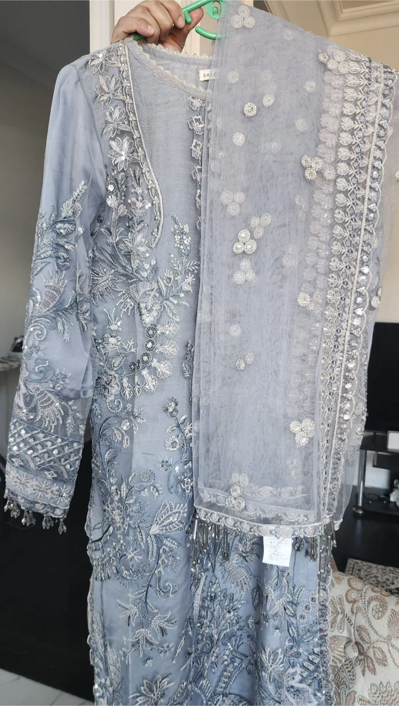 Baroque Embroidered Suit - Grey - photo 3